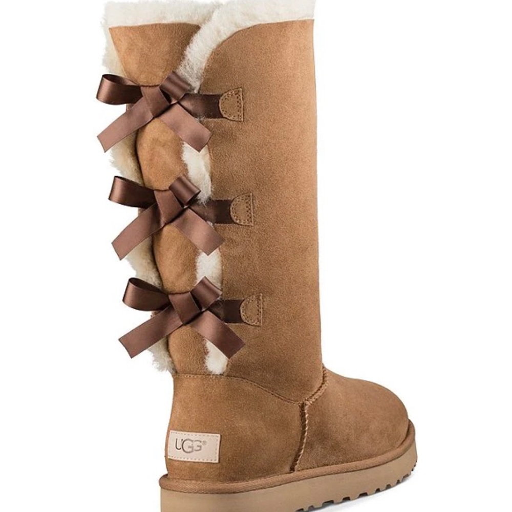 UGG Bailey bows tall boots girls size 3 - Picture 3 of 12